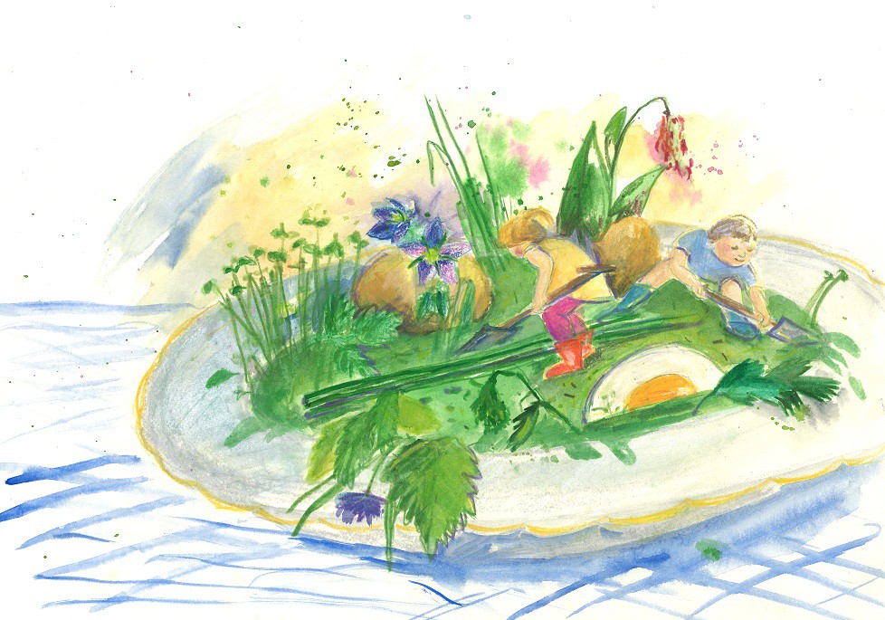 Gr&uuml;ne-So&szlig;e-Tafel unter freiem Himmel